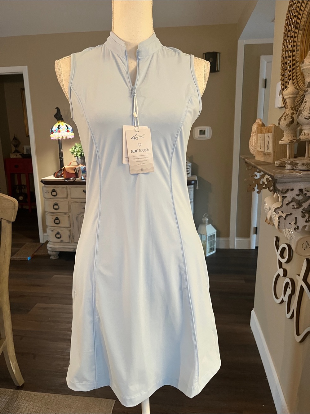 Greg Norman Collection Sleeveless Mini Dress in Light Blue